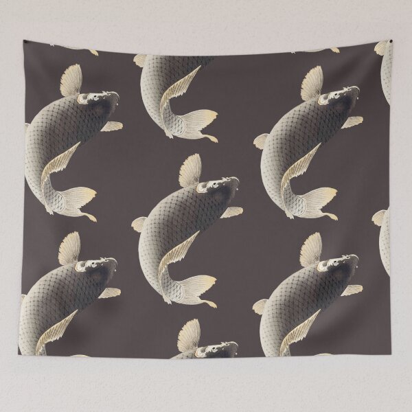 Item preview, Jumping Carp - Japanese Art 1900s designed and sold by pennyandhorse.