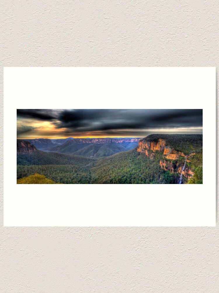 Alternate view of Govetts Leap Sunrise Panorama Art Print