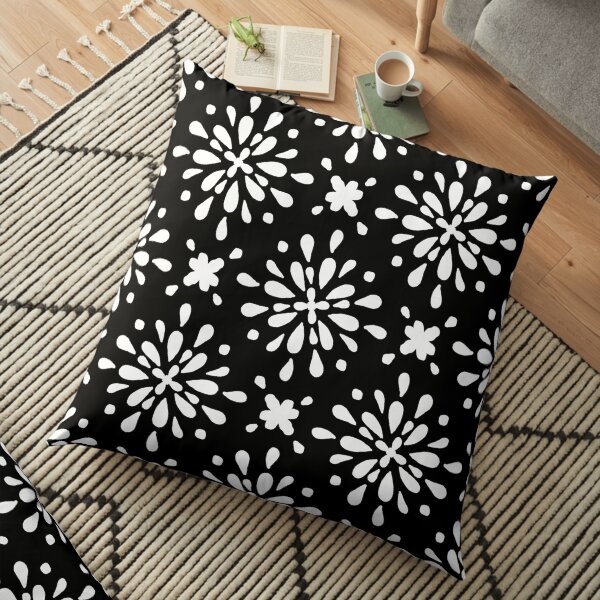 White flower Floor Pillow