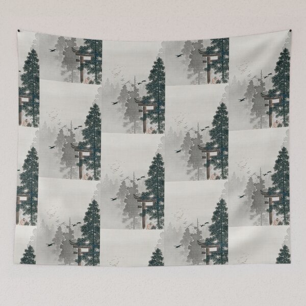 Item preview, Trees in the forest with birds oriental artwork designed and sold by Vintage Designs +.