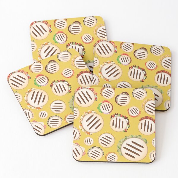 Arepas Pattern Venezuela Yellow Coasters (Set of 4)