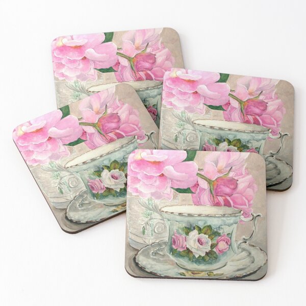 Item preview, Hand-Painted Tea Cup and Peony Painting designed and sold by mary hughes.