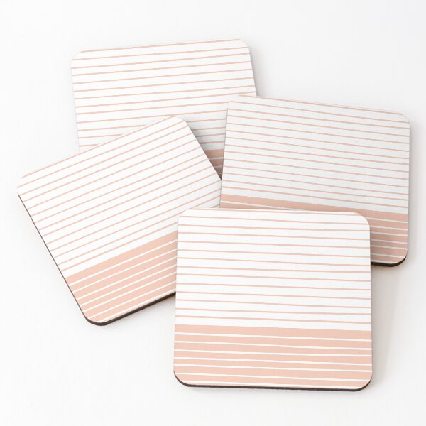 Item preview, Abstract Stripes Minimal Pattern Peach Blush and White designed and sold by meggydesigns.