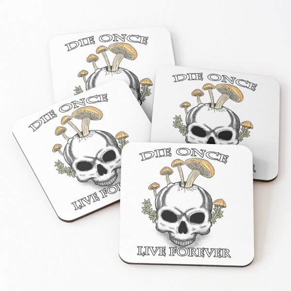 Item preview, Die Once Live Forever Mushroom Skull designed and sold by Spock Jenkins.
