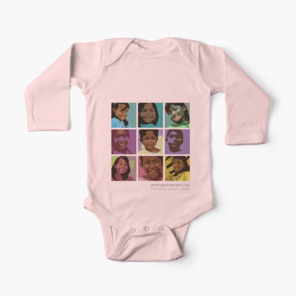 Pop art Geckos Long Sleeve Baby One-Piece
