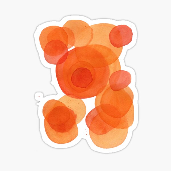 Orange drops, watercolor transparencies Sticker