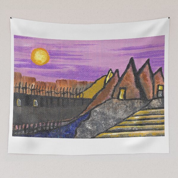 Item preview, Desert Homes Alien Village Acrylic Painting  designed and sold by SillaHoekstra.