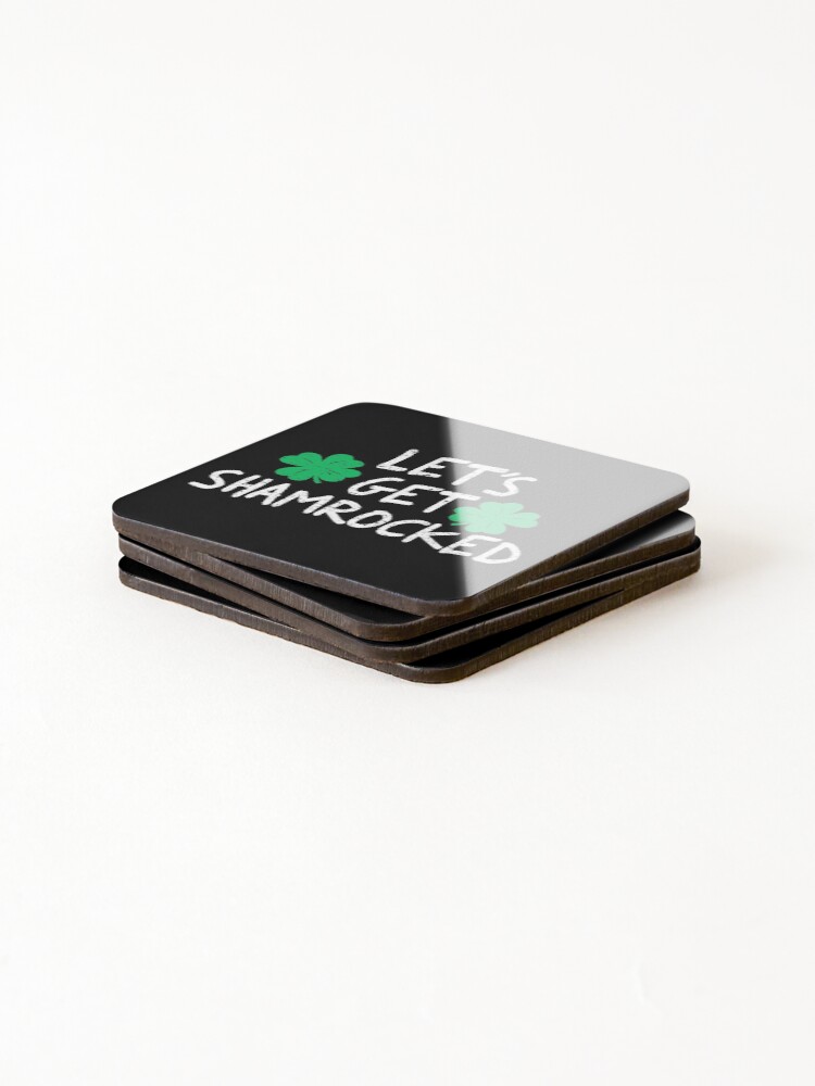 Thumbnail 4 of 5, Coasters (Set of 4), Lets Get Shamrocked (White) [Roufxis-Rb] designed and sold by RoufXis.