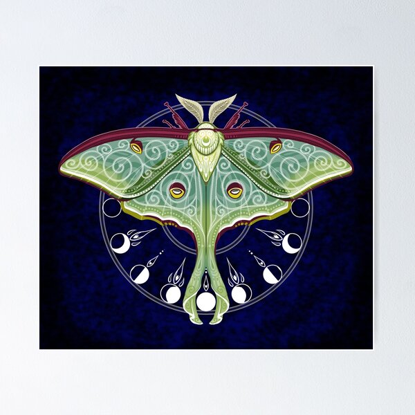 Item preview, Tribal Luna Moth Mandala designed and sold by PaleoPanthera.