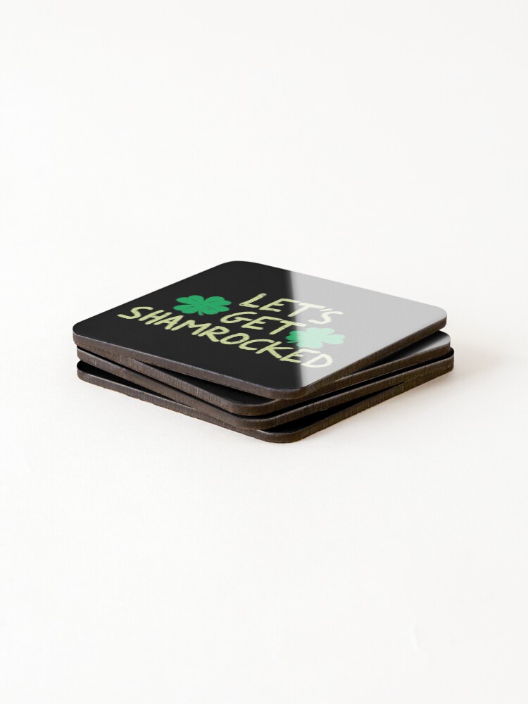 Thumbnail 4 of 5, Coasters (Set of 4), Lets Get Shamrocked (Yellow) [Roufxis-Rb] designed and sold by RoufXis.