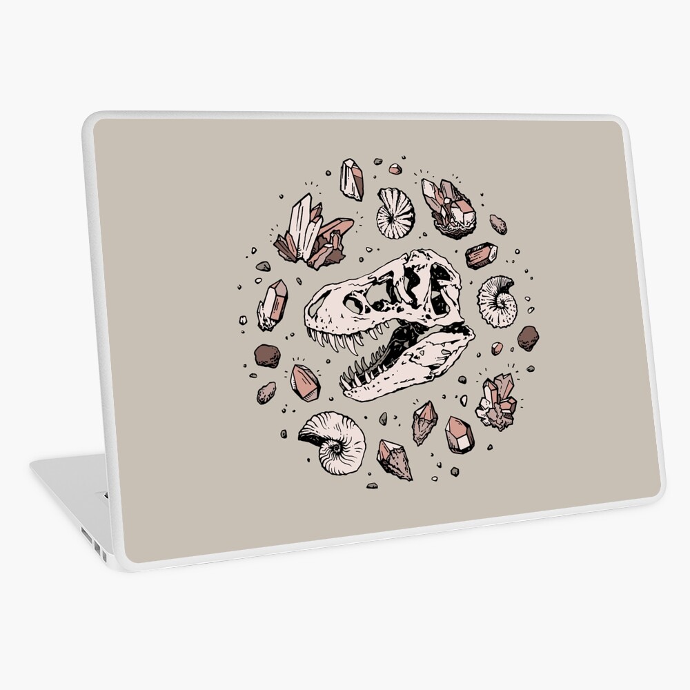 Geo-rex Vortex | Rose Quartz | Dinosaur Skull Fossil Art Laptop Skin