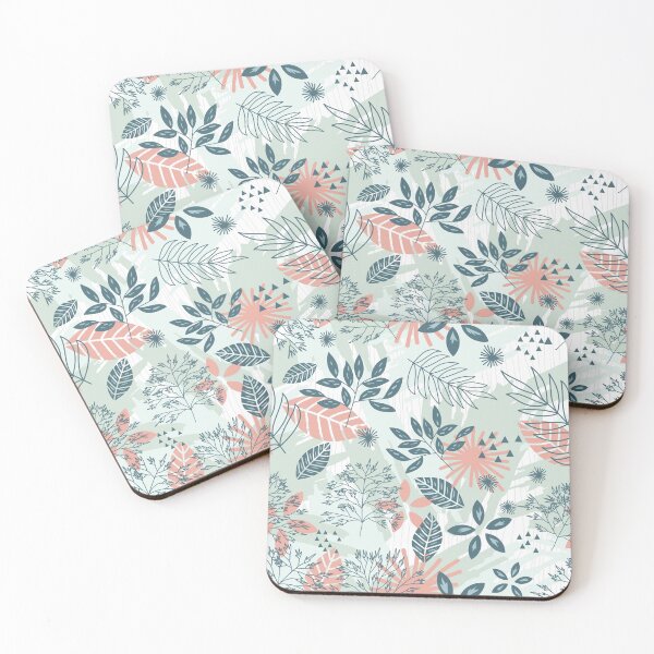 Item preview, Flowers pattern petals leaves art pillow green pink gift designed and sold by Style4You24.
