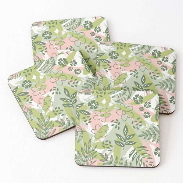 Item preview, Flowers pattern petals leaves art pillow green pink gift designed and sold by Style4You24.