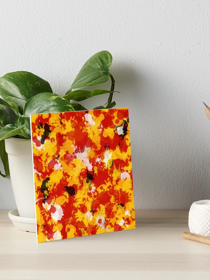 Orange and Grey Paint Splatter Art Board Print for Sale by BigTexFunk