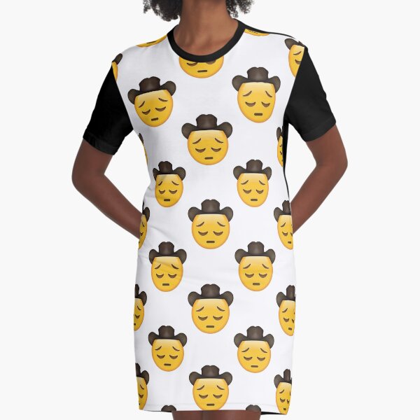 Happy Cowboy Emoji Graphic T Shirt Dress By Ellawhitehurst Redbubble - roblox sad yee haw