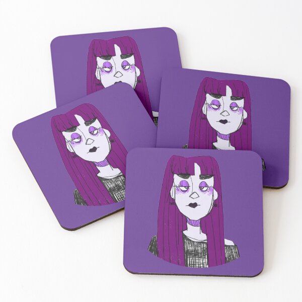 Aperçu de l'œuvre Fille aux cheveux violet foncé créée et vendue par charlotteodell.