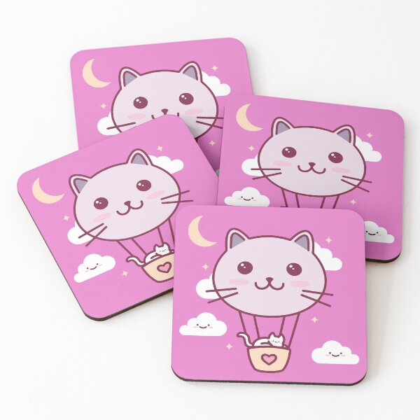 Item preview, Kawaii Cat Balloon - Pink designed and sold by RealestDesigns.