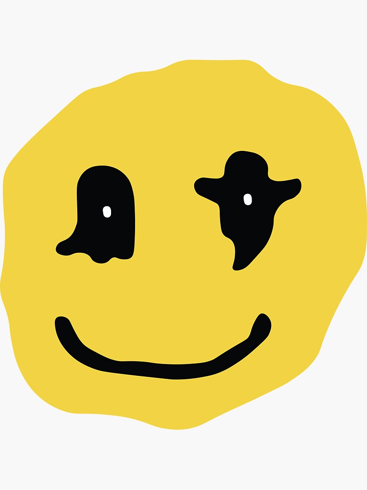 Kids See Ghost Smiley Face Sticker for Sale by nickguarino Redbubble