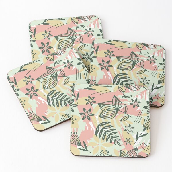 Item preview, Flowers pattern petals leaves art pillow green pink gift designed and sold by Style4You24.