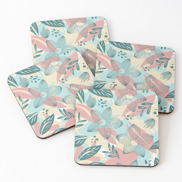 Item preview, Flowers pattern petals leaves art pillow green pink gift designed and sold by Style4You24.