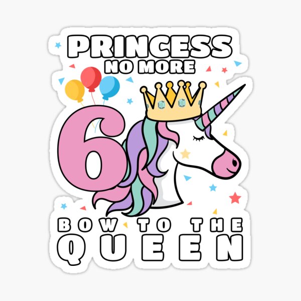 Girls 6 Year Old Birthday Fabulous Unicorn Sticker