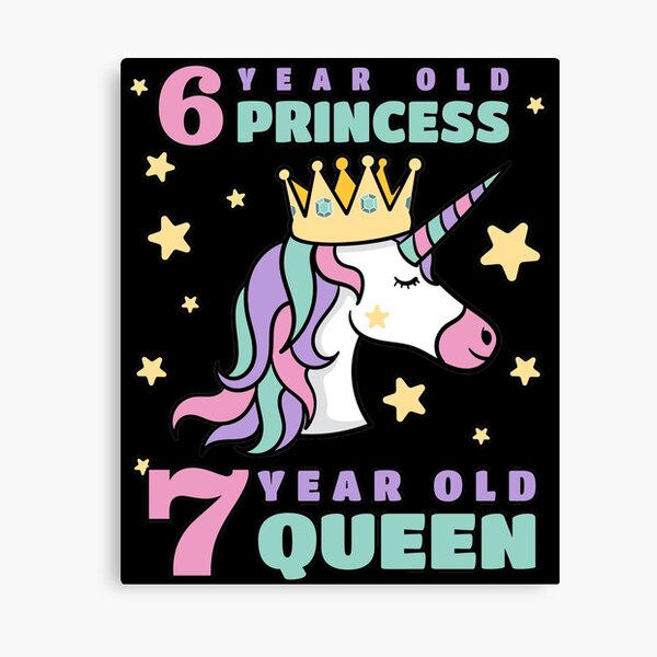 Girls 7 Year Old Birthday Fabulous Unicorn Canvas Print