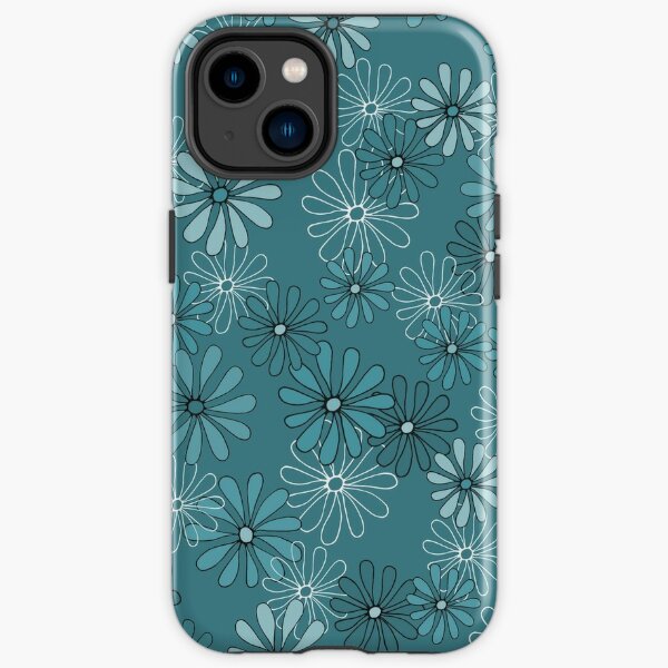 Daisies in Teal iPhone Tough Case