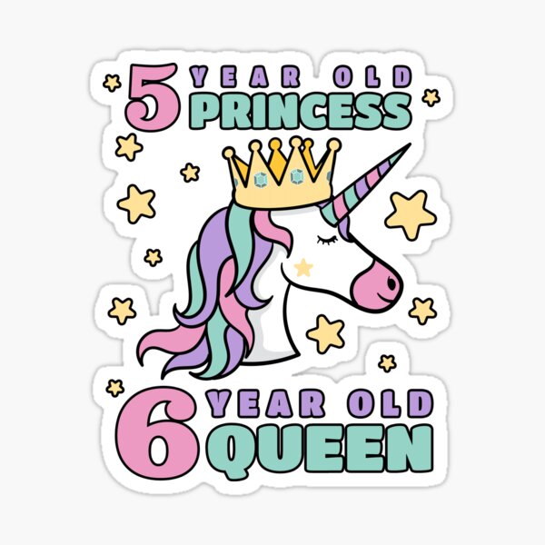 Girls 6 Year Old Birthday Fabulous Unicorn Sticker
