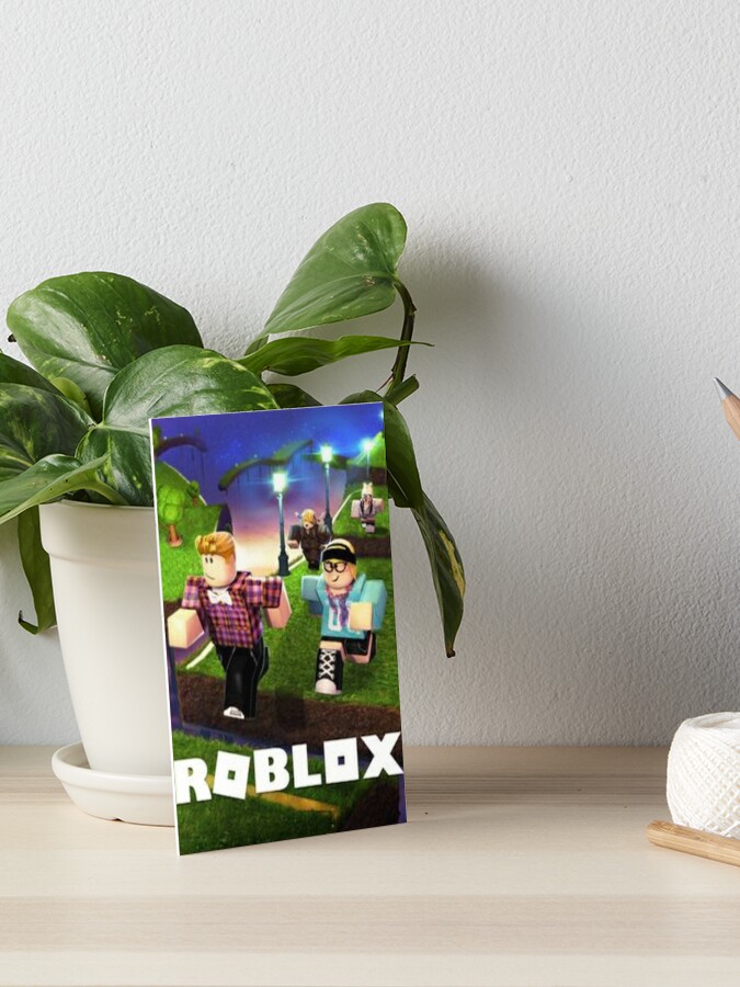 Roblox Game Walking On Blue Art Board Print By Best5trading Redbubble - lighting board roblox