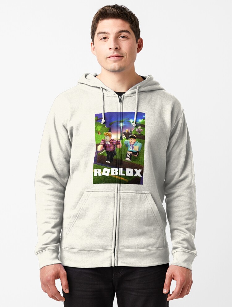 Roblox Game Walking On Blue Zipped Hoodie By Best5trading Redbubble - blue galaxy hoodie roblox