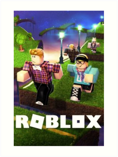 Roblox Game Walking On Blue Art Print By Best5trading Redbubble - ap roblox