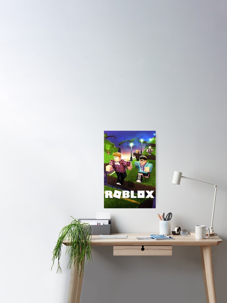 Roblox Game Walking On Blue Poster By Best5trading Redbubble - roblox walking