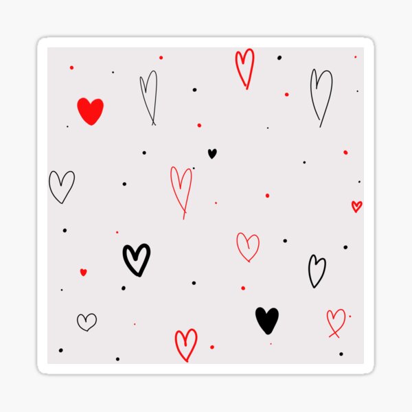Black and Red hearts patter Sticker