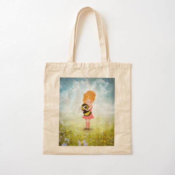 Whimsical Bee Hugger Cotton Tote Bag