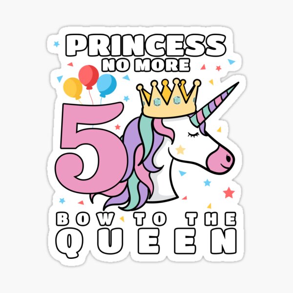 Girls 5 Year Old Birthday Fabulous Unicorn Sticker