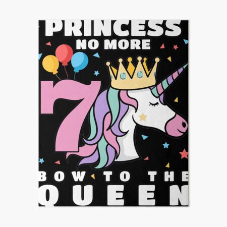 Girls 7 Year Old Birthday Fabulous Unicorn Art Board Print