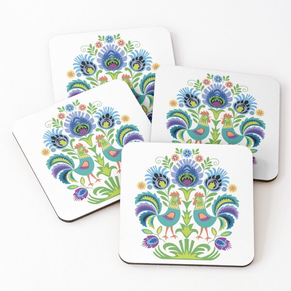Item preview, Polish Folk Design Two Roosters designed and sold by Barbara Pixton.