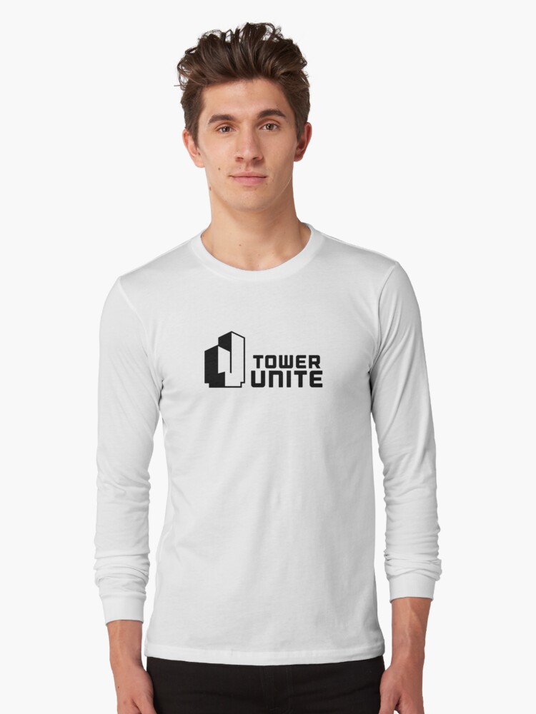Thumbnail 1 of 5, Long Sleeve T-Shirt, Tower Unite Logo Black designed and sold by PixelTailGames.