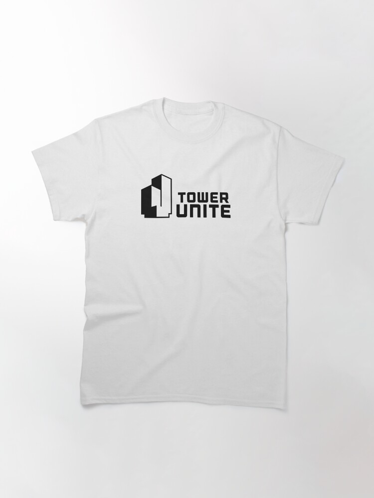 Thumbnail 3 of 7, Classic T-Shirt, Tower Unite Logo Black designed and sold by PixelTailGames.