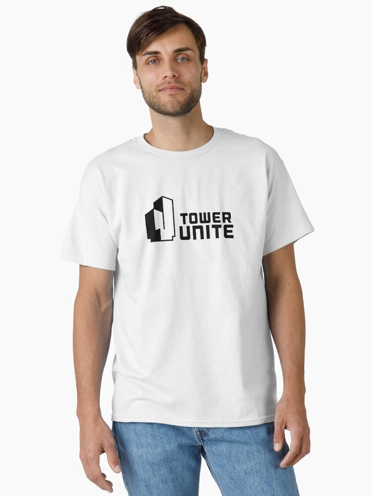 Thumbnail 1 of 7, Classic T-Shirt, Tower Unite Logo Black designed and sold by PixelTailGames.