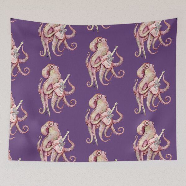 Item preview, POLAH - the axe wielding Octopus - on purple designed and sold by ShorelineSally.