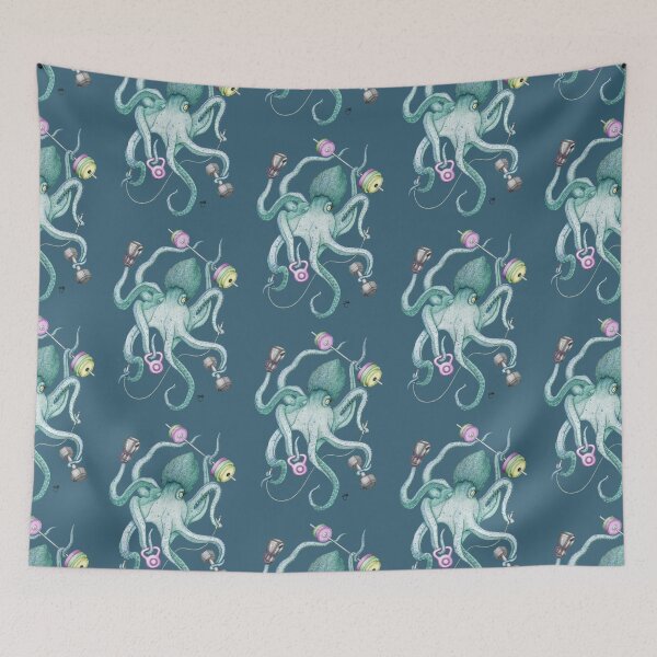 Item preview, Octomus - JADE on white designed and sold by ShorelineSally.