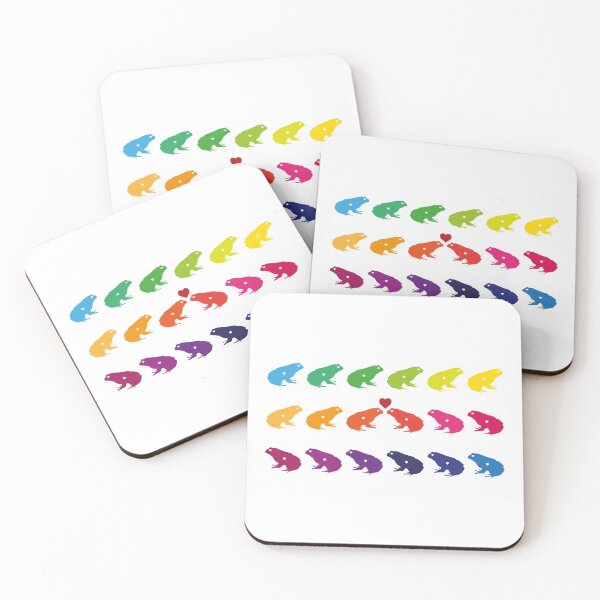 Item preview, Colorful love frogs with hearts designed and sold by un-artiges.