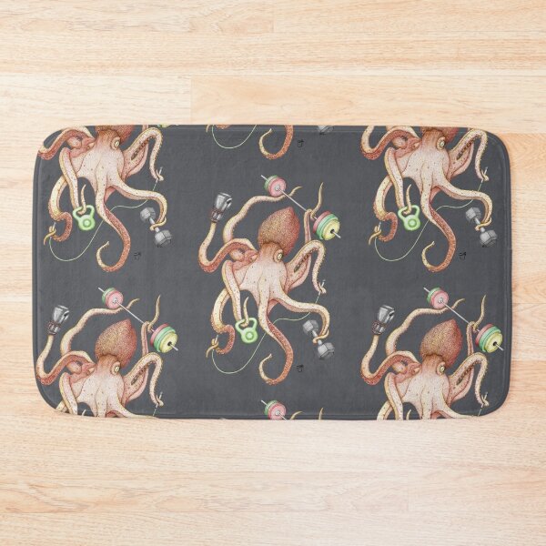 Item preview, Octomus - ORANGE on grey designed and sold by ShorelineSally.
