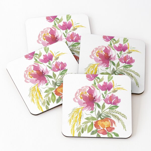 Artikelvorschau, Blumen handgemalte Pfingstrosen Kunstwerk entworfen und verkauft von Pragatee.
