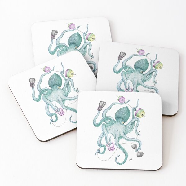 Item preview, Octomus - JADE on white designed and sold by ShorelineSally.