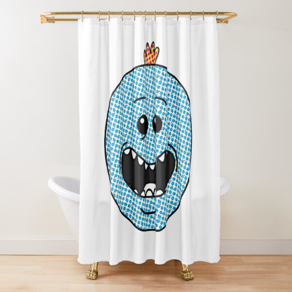 Halftone Meeseeks Shower Curtain