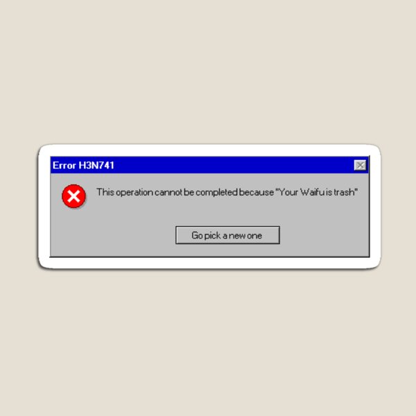 Item preview, Error de Windows 95 Waifu designed and sold by Bitpix3l.