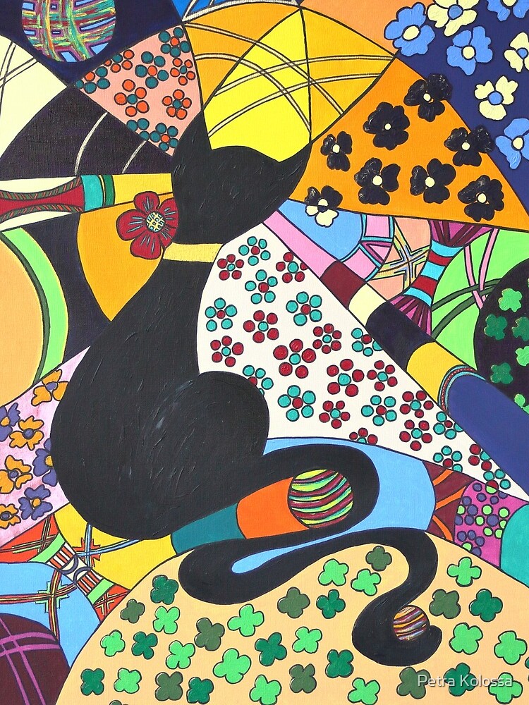 Lady-Kätz, Katze, cat, in Popart von Petra-Kolossa