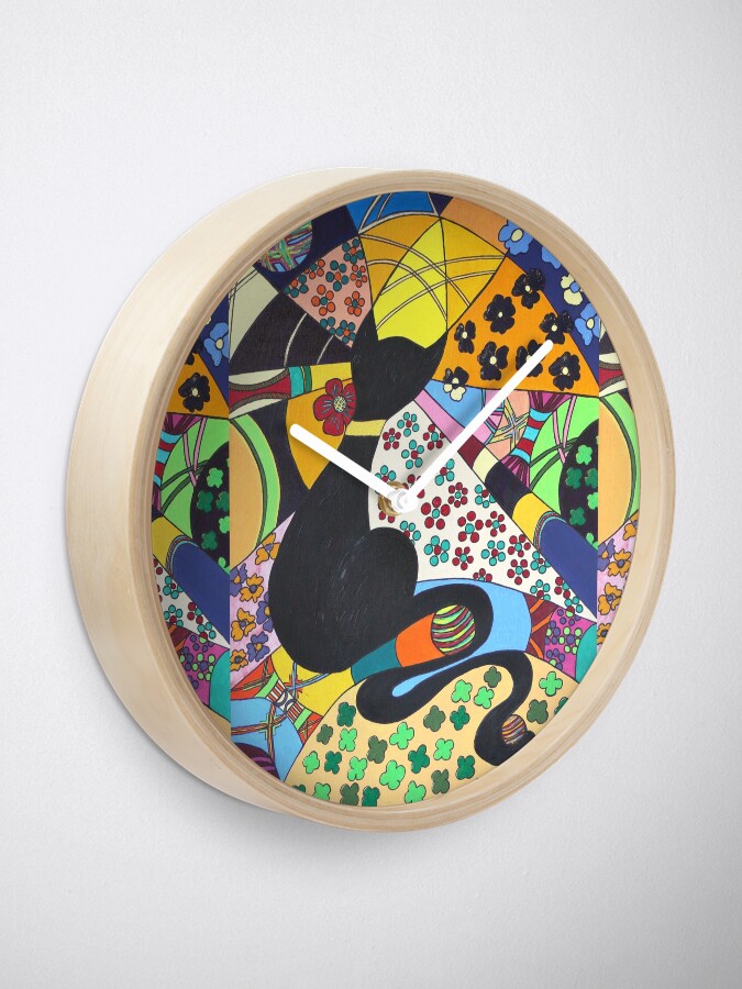 Alternative Ansicht von Lady-Kätz, Katze, cat, in Popart Uhr